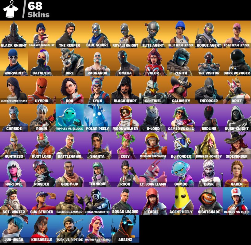 💚68 skins | 🎮 Fortnite account