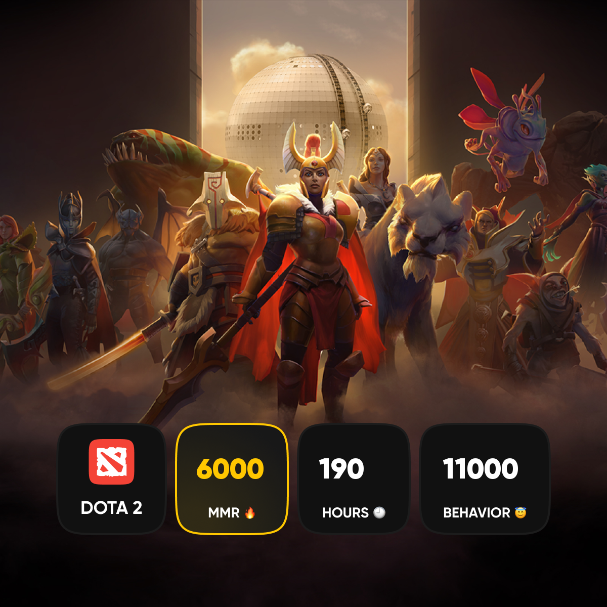 🏅 MMR 6000 | 🕒 190 часов | 🛡 11000