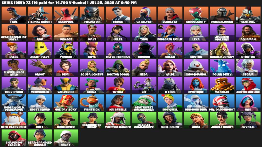 Вражаюча колекція з 73 скинів для Battle Royale на ПК