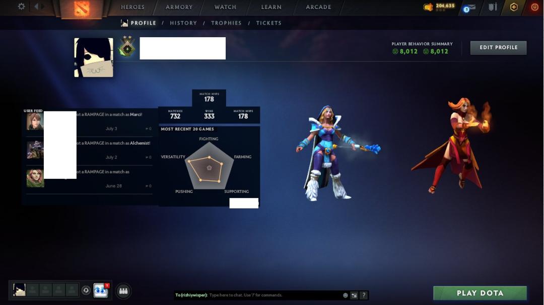 🎮 Аккаунт Dota 2 MMR 1 | 🕒 650 годин | 🏅 Порядочність 8012 | ✅ 1 шт.