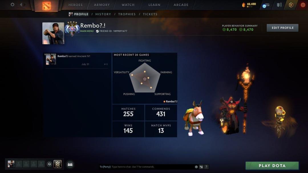 🏅 MMR 4190 | 🕒 170 годин | 🛡 8470