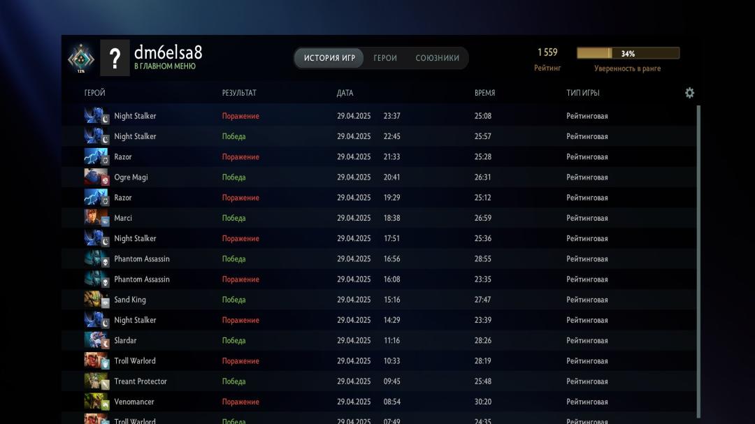 🏅 MMR 1559 | 🕒 528 годин | 🛡 9745
