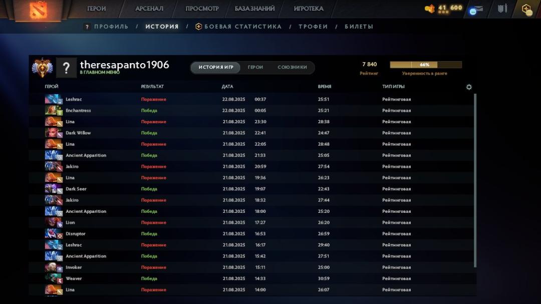 🏅 MMR 7840 | 🕒 577 годин | 🛡 11835