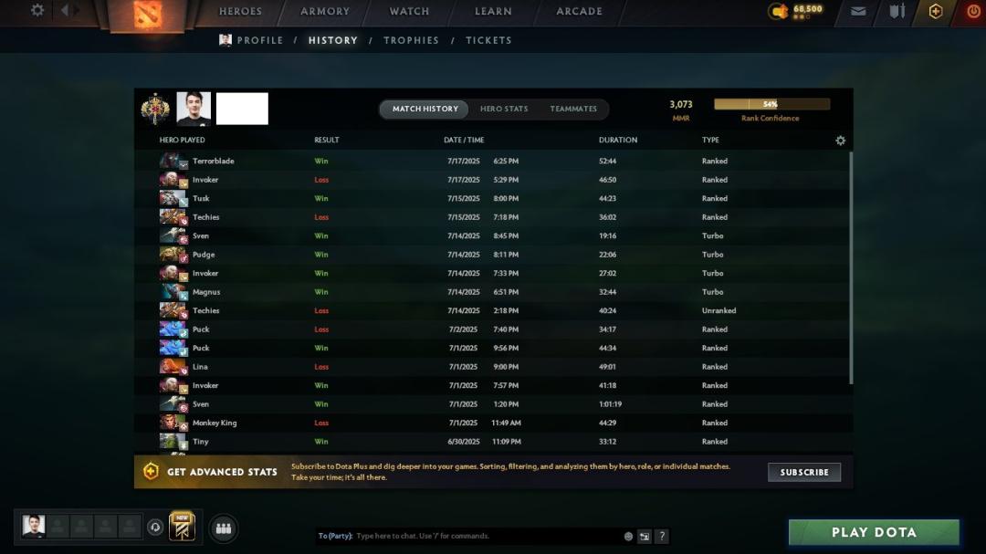 🏆 Акаунт Dota 2: MMR 3073, 9541 порядочності, 500 годин 🎮