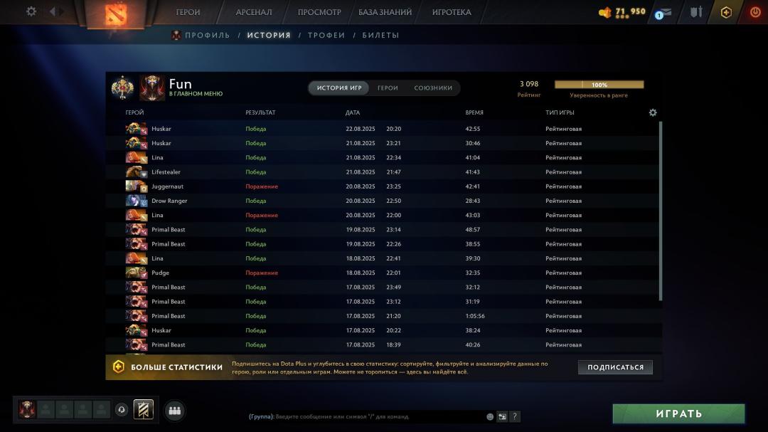 🏅 MMR 3098 | 🕒 365 годин | 🛡 10400