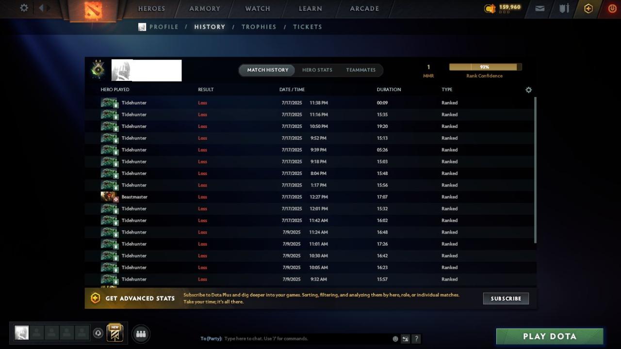 🏆 Аккаунт з MMR 1 та 9238 порядком | 600 годин 🎮 | Продаж | 1 шт.