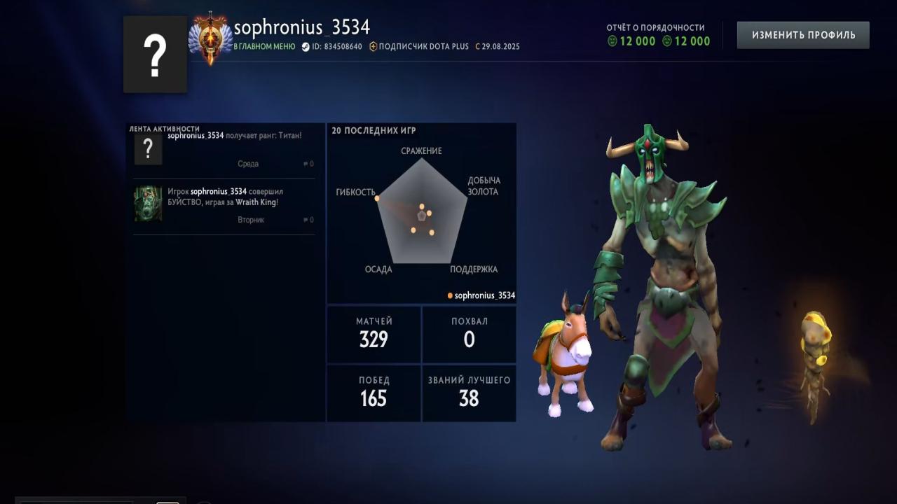 🏅 MMR 6027 | 🕒 183 годин | 🛡 12000