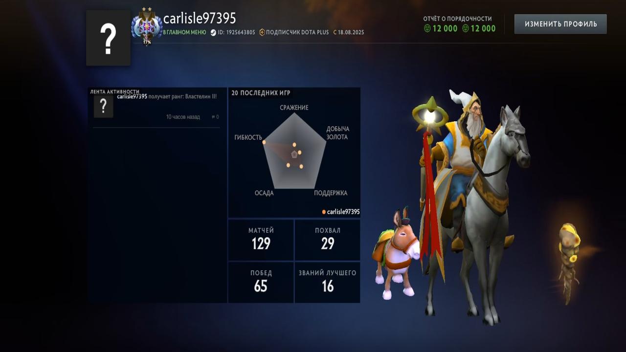 🏅 MMR 4031 | 🕒 189 годин | 🛡 12000