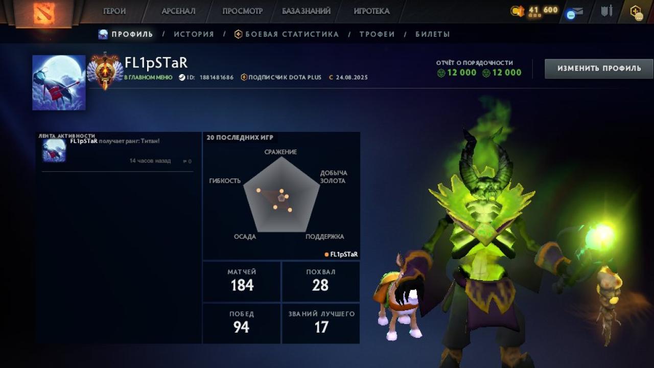 🏅 MMR 7200 | 🕒 168 годин | 🛡 12000