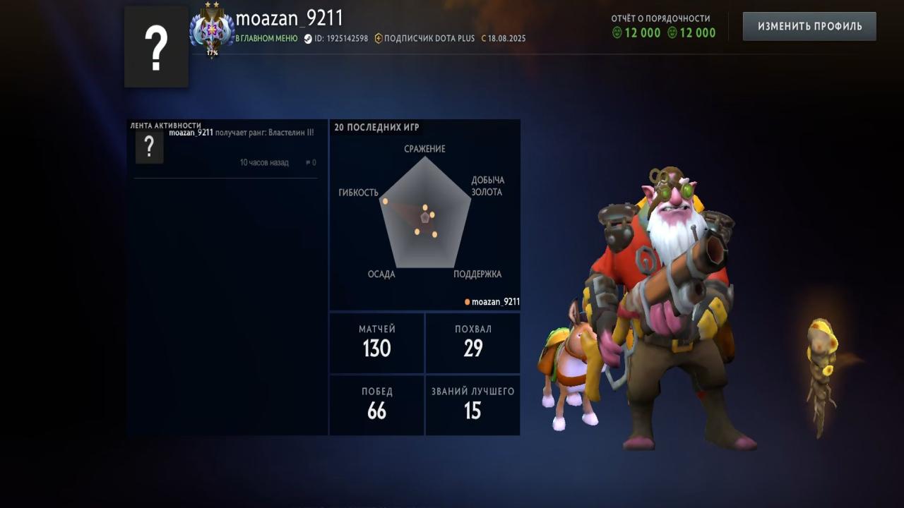 🏅 MMR 4031 | 🕒 188 годин | 🛡 12000