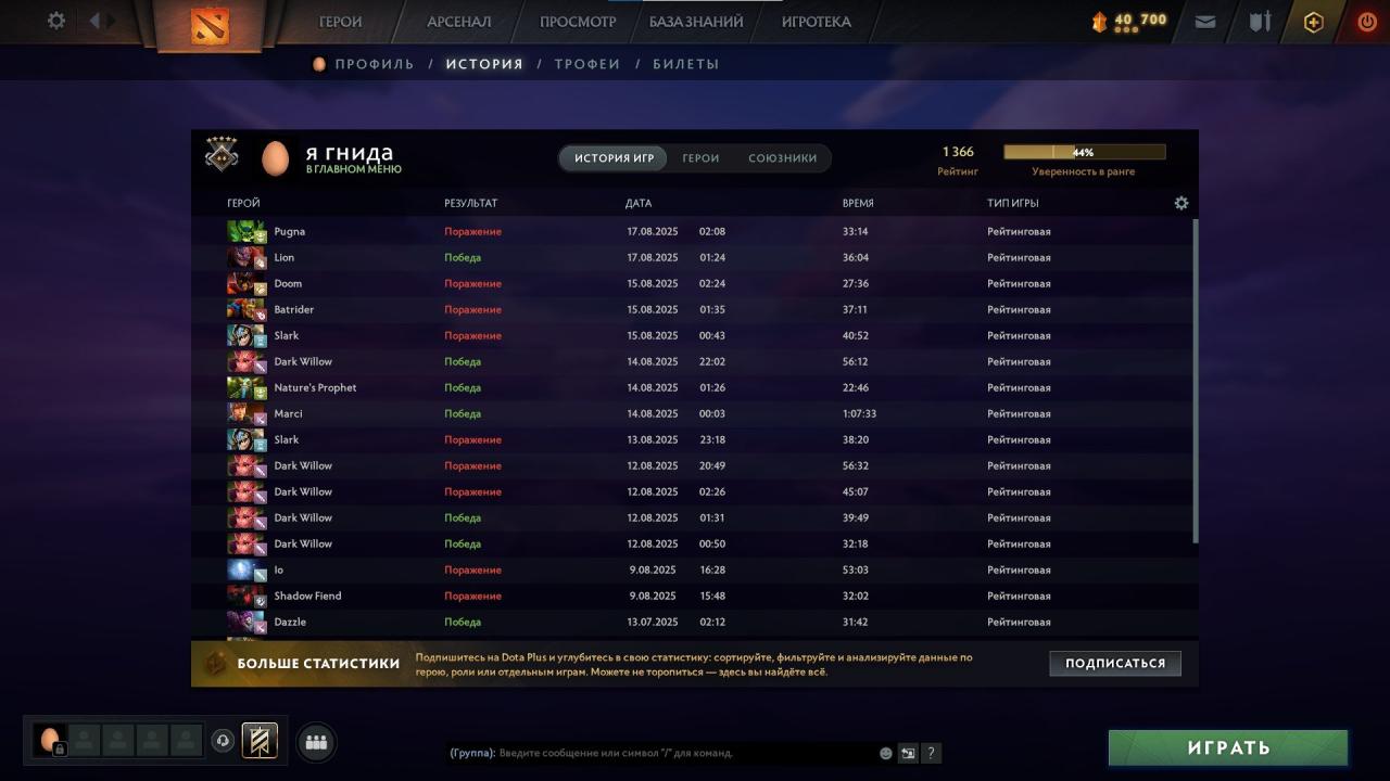 🏅 MMR 1366 | 🕒 629 годин | 🛡 5986