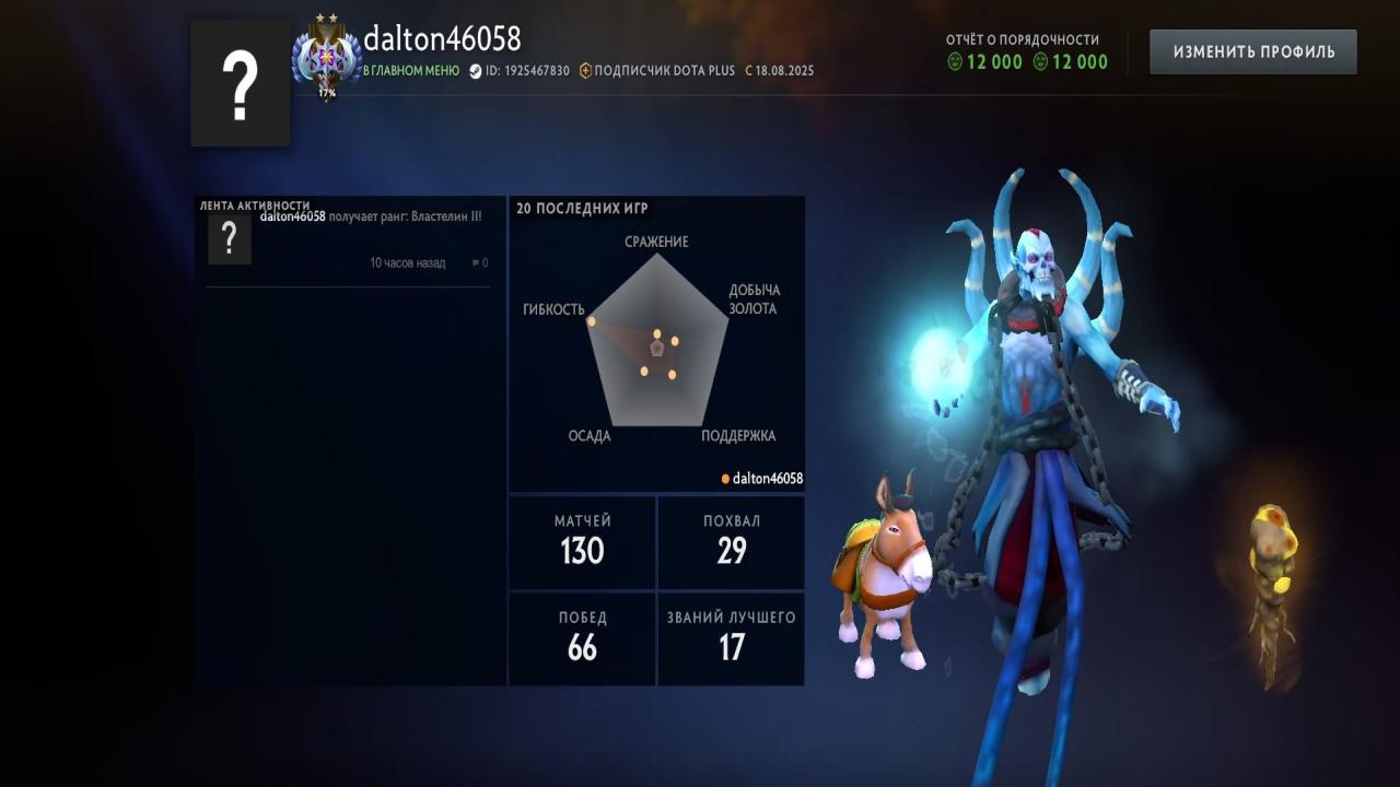 🏅 MMR 4031 | 🕒 190 годин | 🛡 12000