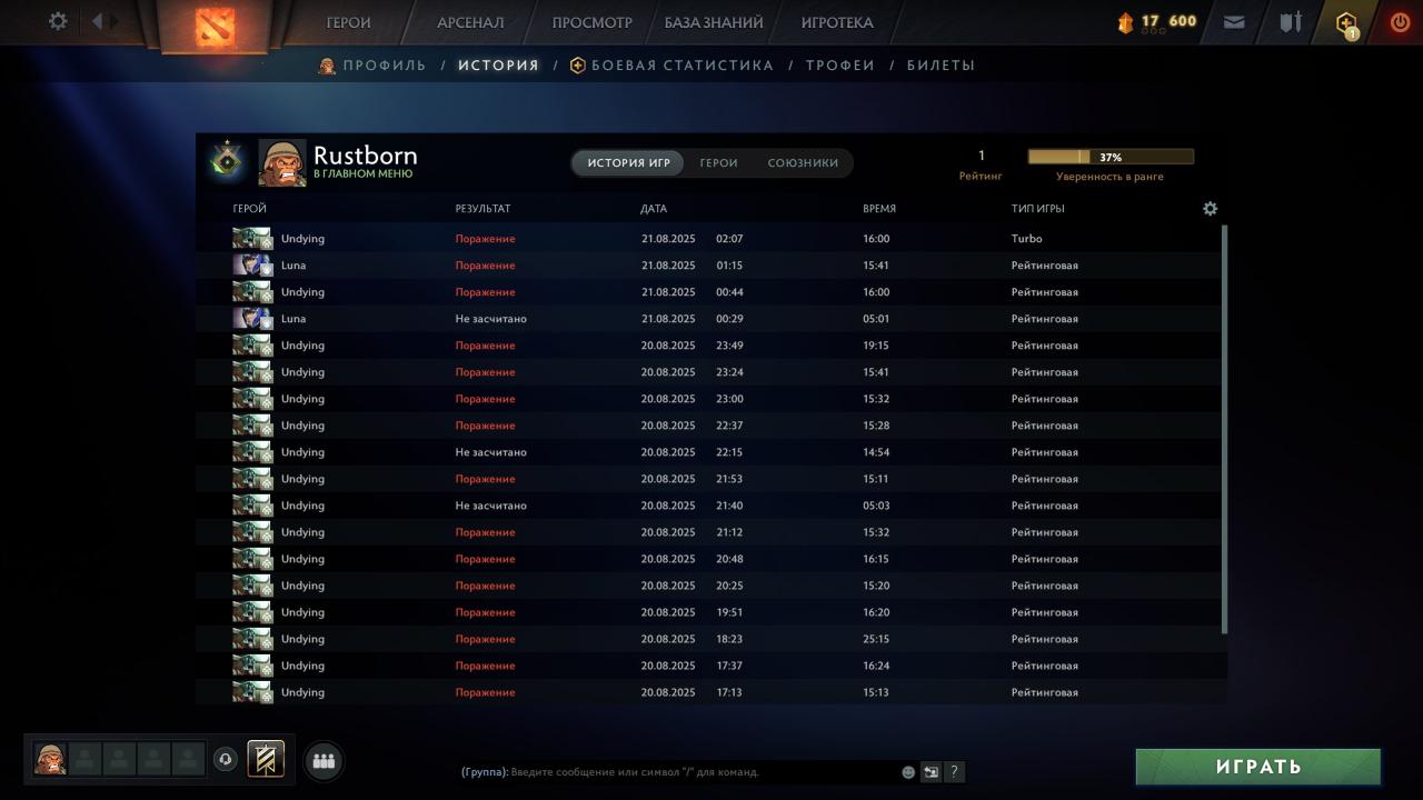 🏅 MMR 1 | 🕒 187 годин | 🛡 11190